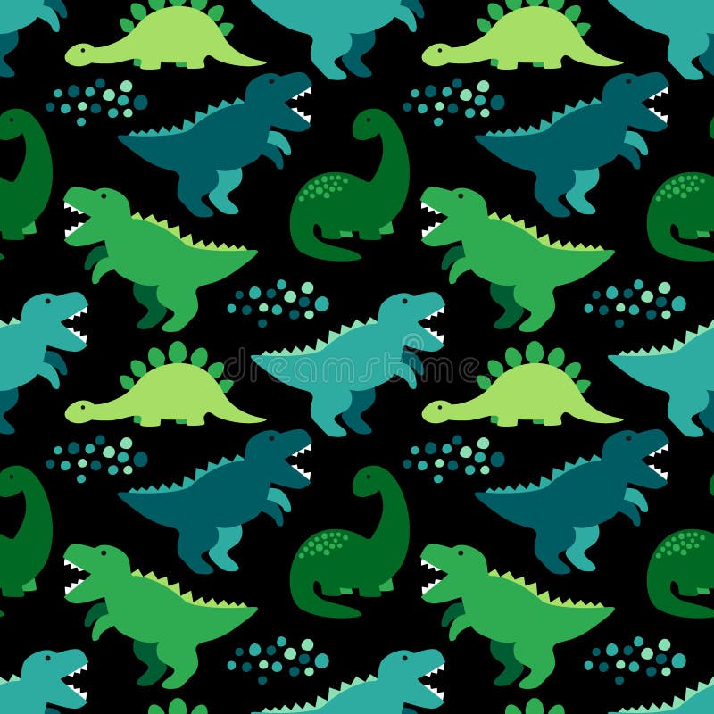 Modello senza cuciture puerile sveglio con i dinosauri ideali per i tessuti, la carta da parati e le superfici differenti illustrazione vettoriale Modello senza cuciture puerile sveglio con i dinosauri ideali per i tessuti, la carta da parati e le superfici differenti illustrazione vettoriale