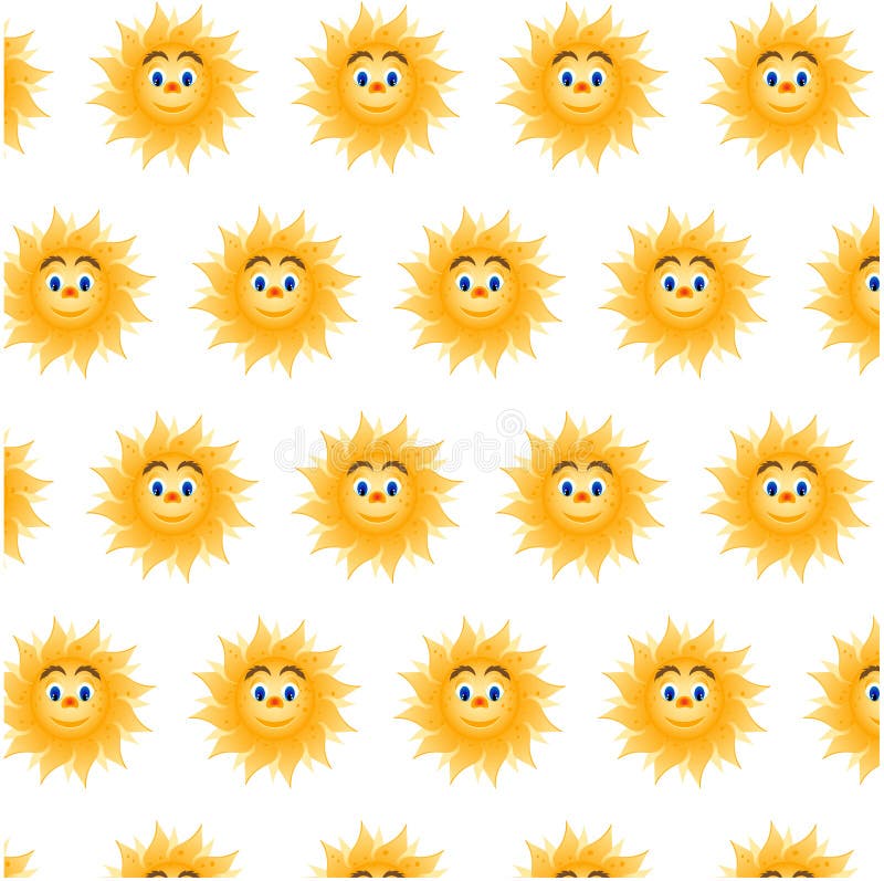 Modello senza cuciture - sole illustrazione di stock Modello senza cuciture - sole illustrazione di stock