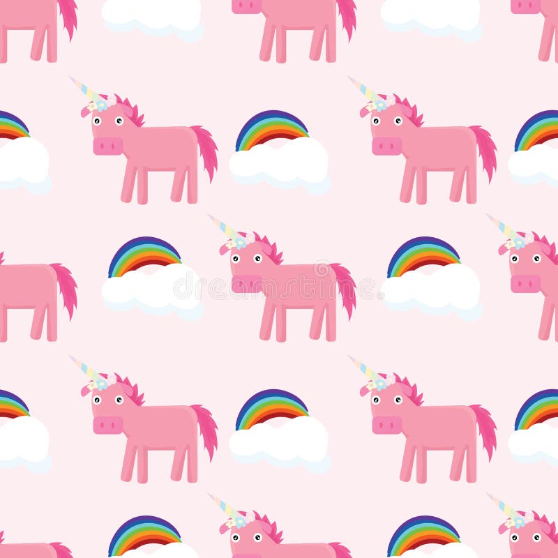 Modello senza cuciture sveglio con gli unicorni royalty illustrazione gratis Modello senza cuciture sveglio con gli unicorni royalty illustrazione gratis