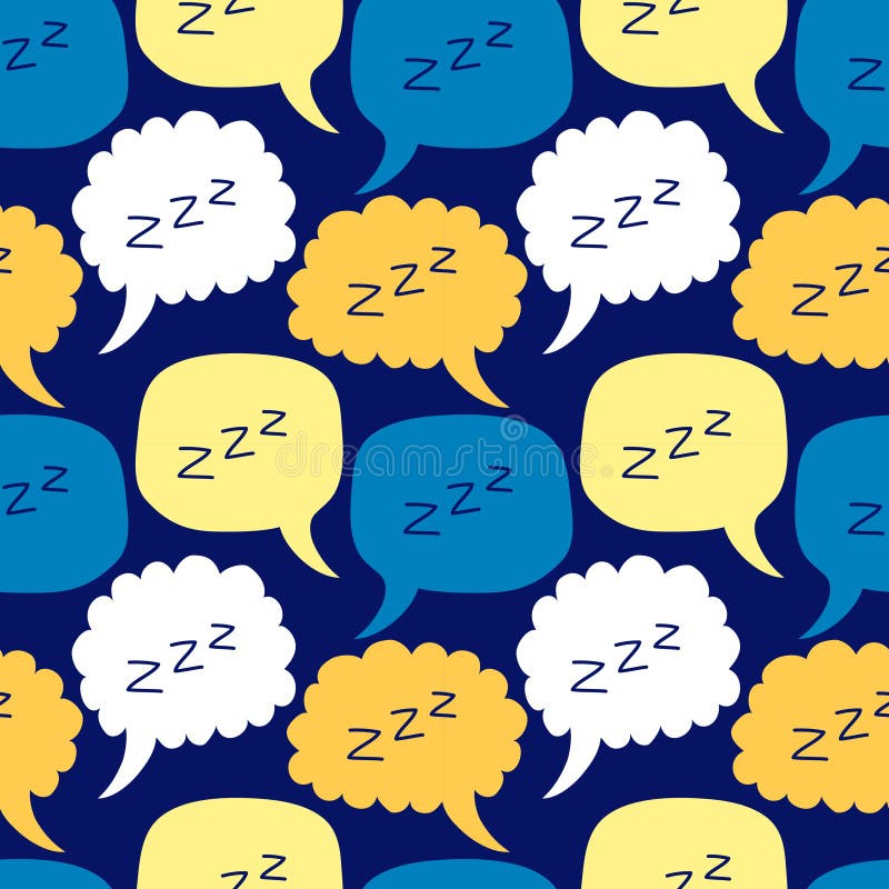 Modello senza cuciture sveglio con il fumetto disegnato a mano dello zzz di sonno del fumetto royalty illustrazione gratis Modello senza cuciture sveglio con il fumetto disegnato a mano dello zzz di sonno del fumetto royalty illustrazione gratis
