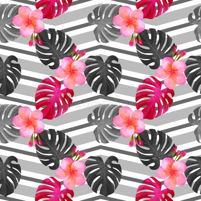 Modello senza cuciture tropicale con le foglie di Monstera Fondo di Fasionable royalty illustrazione gratis Modello senza cuciture tropicale con le foglie di Monstera Fondo di Fasionable royalty illustrazione gratis