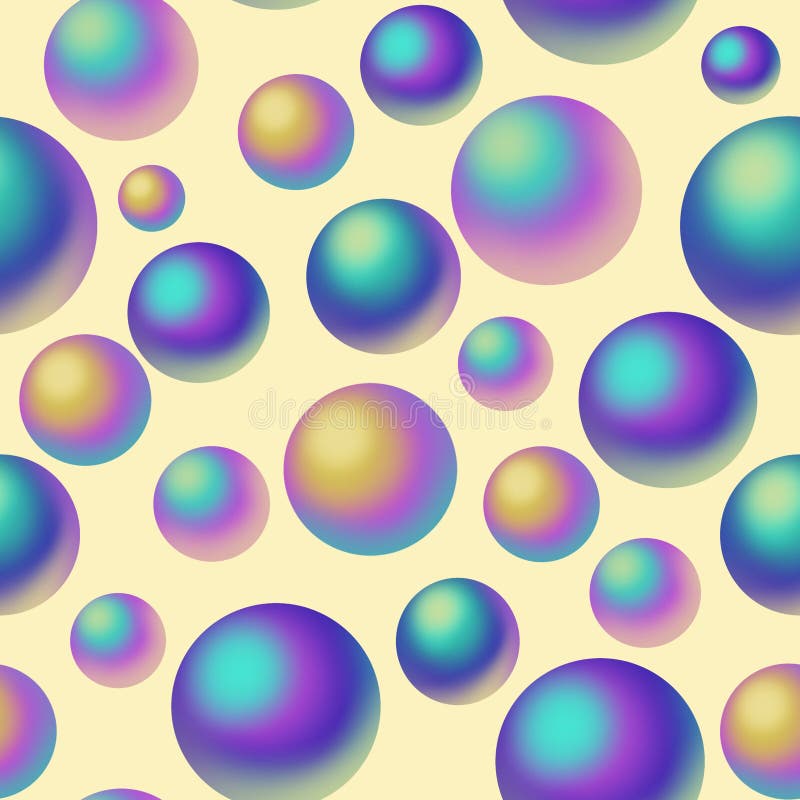 Modello senza cuciture variopinto intorno alle palle brillanti della madreperla isolate su fondo giallo Sfera leggera di lusso de illustrazione vettoriale Modello senza cuciture variopinto intorno alle palle brillanti della madreperla isolate su fondo giallo Sfera leggera di lusso de illustrazione vettoriale