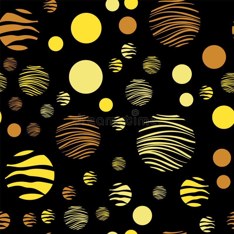 Modello senza saldatura Geometria del cerchio d'oro in stile moderno su sfondo nero Schema geometrico astratto Semplice royalty illustrazione gratis Modello senza saldatura Geometria del cerchio d'oro in stile moderno su sfondo nero Schema geometrico astratto Semplice royalty illustrazione gratis