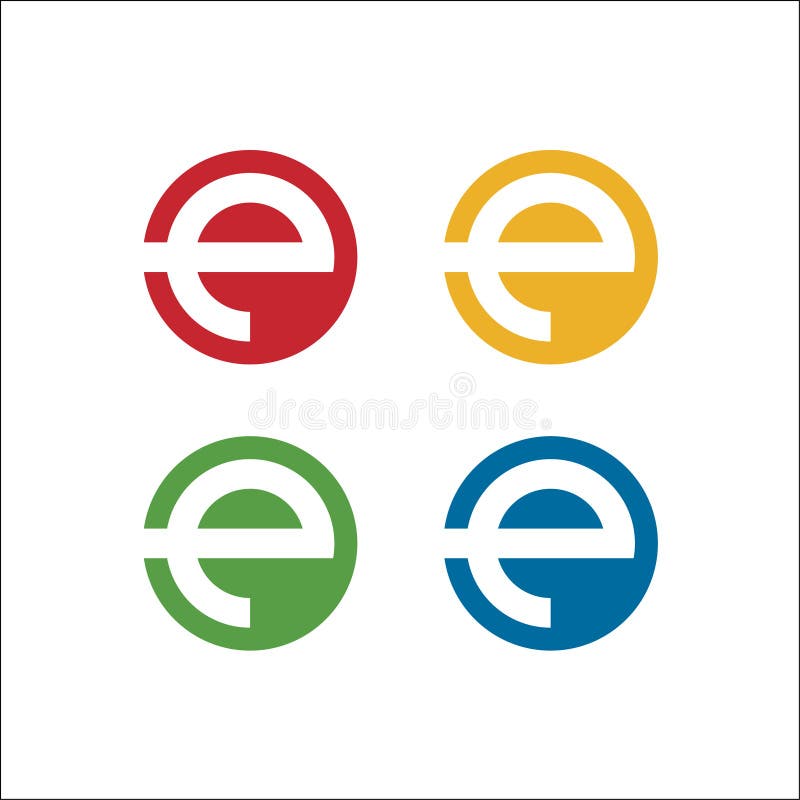 Modello solido di vettore di logo del cerchio della lettera e illustrazione di stock Modello solido di vettore di logo del cerchio della lettera e illustrazione di stock