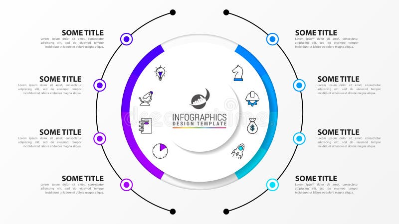 Modello struttura infografica. concetto creativo con 8 fasi royalty illustrazione gratis