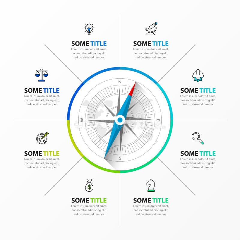 Modello struttura infografica. concetto creativo con 8 fasi illustrazione vettoriale