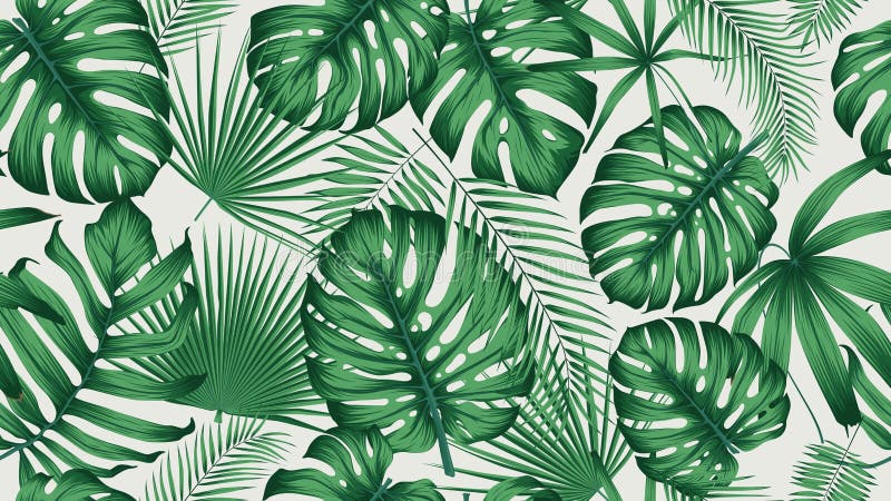 Modello tropicale senza cuciture d'avanguardia con la giungla esotica delle piante e delle foglie Modello tropicale senza cuciture d'avanguardia con la giungla esotica delle piante e delle foglie