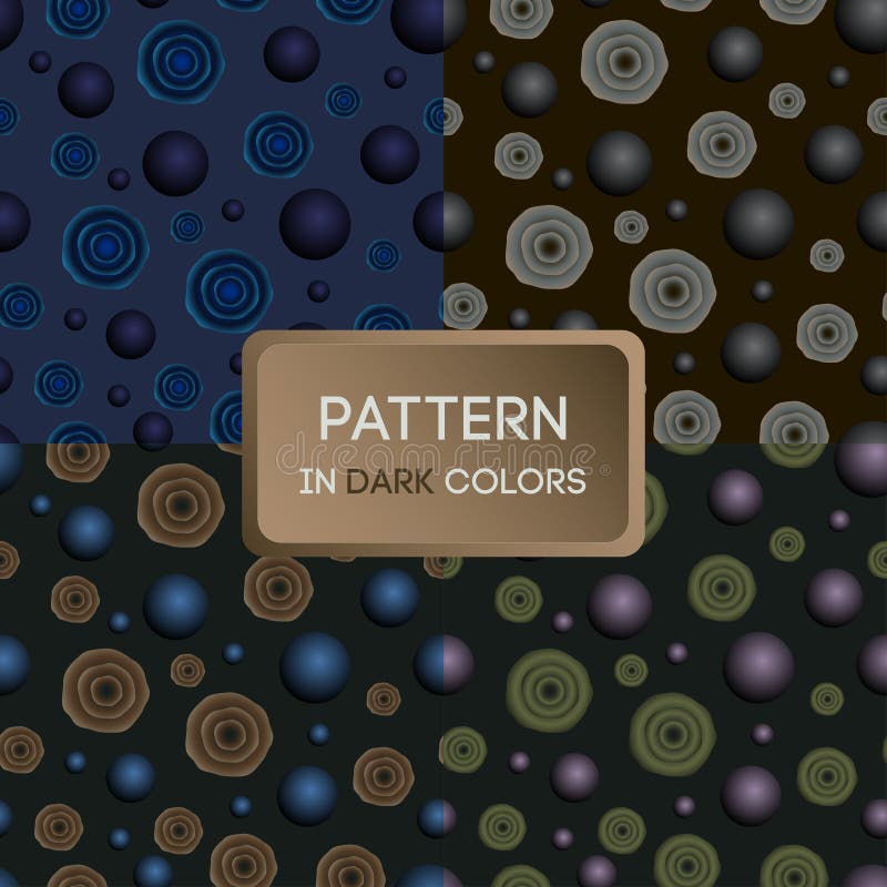 Modello 02 un insieme dei modelli nei colori scuri, in fiori ed in palle royalty illustrazione gratis Modello 02 un insieme dei modelli nei colori scuri, in fiori ed in palle royalty illustrazione gratis