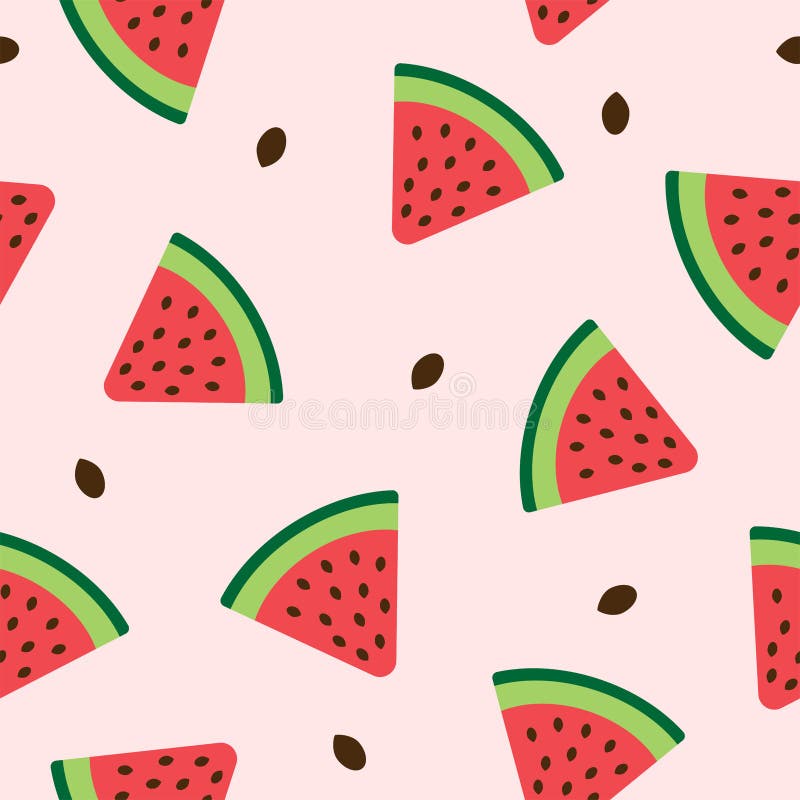 Modello uniforme con fette e semi di cocomero. illustrazione di stock