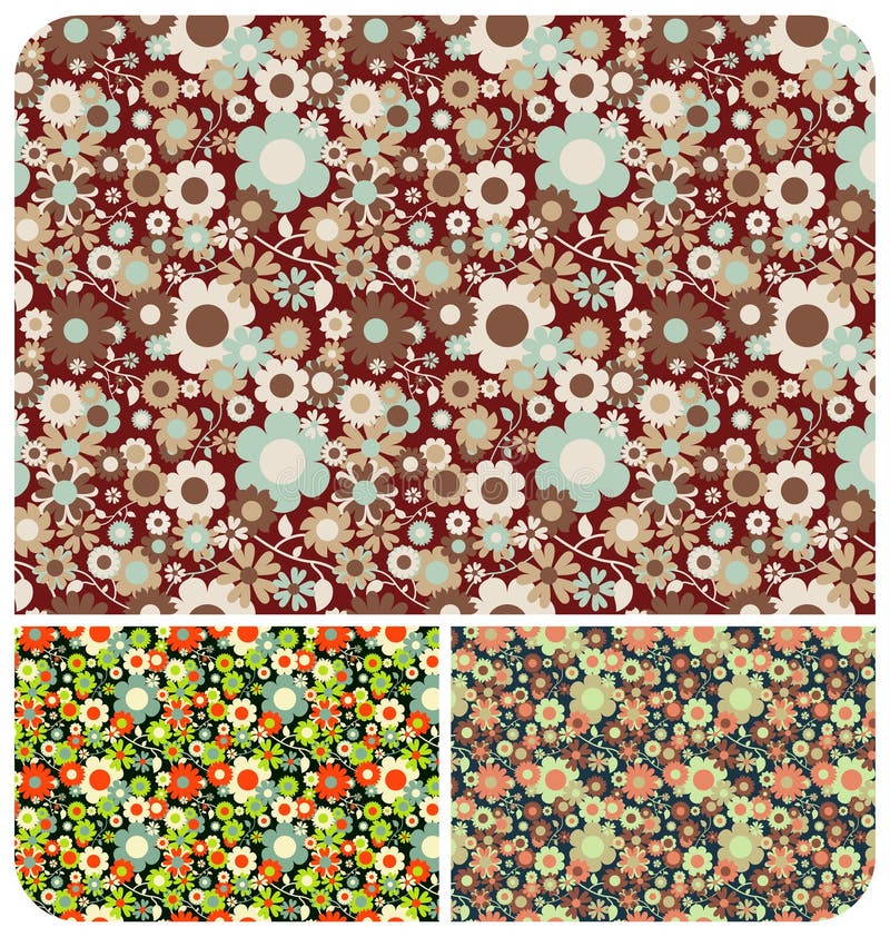Modellset för 3 blommor royaltyfri illustrationer
