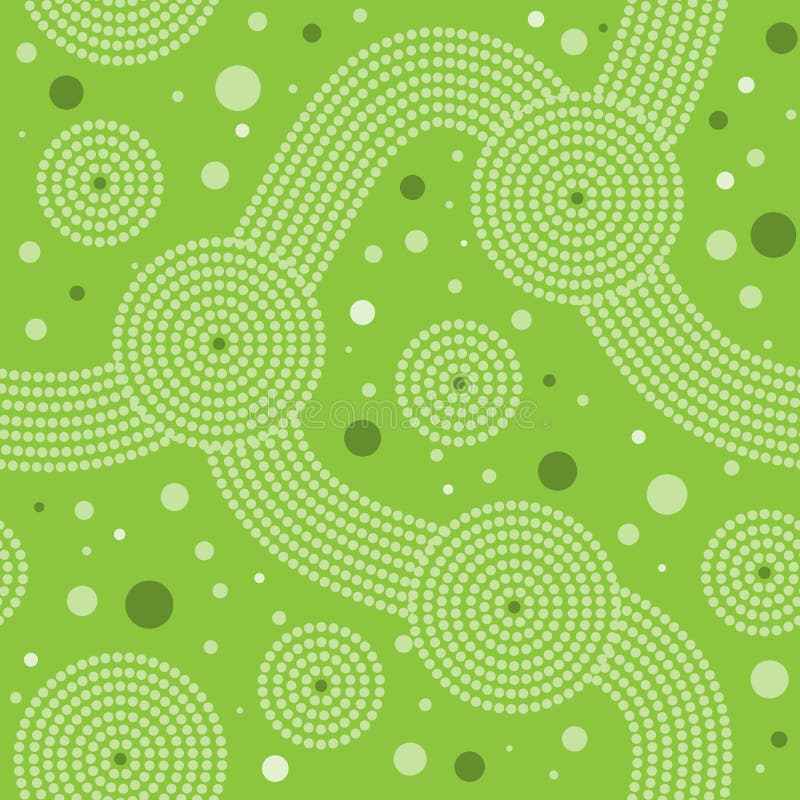 Seamless aboriginal pattern with green dot art. Seamless aboriginal pattern with green dot art