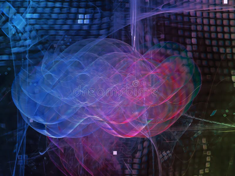 Modelo actual del fractal del diseño del cartel de la partícula del polvo virtual digital vibrante de la nebulosa stock de ilustración Modelo actual del fractal del diseño del cartel de la partícula del polvo virtual digital vibrante de la nebulosa stock de ilustración