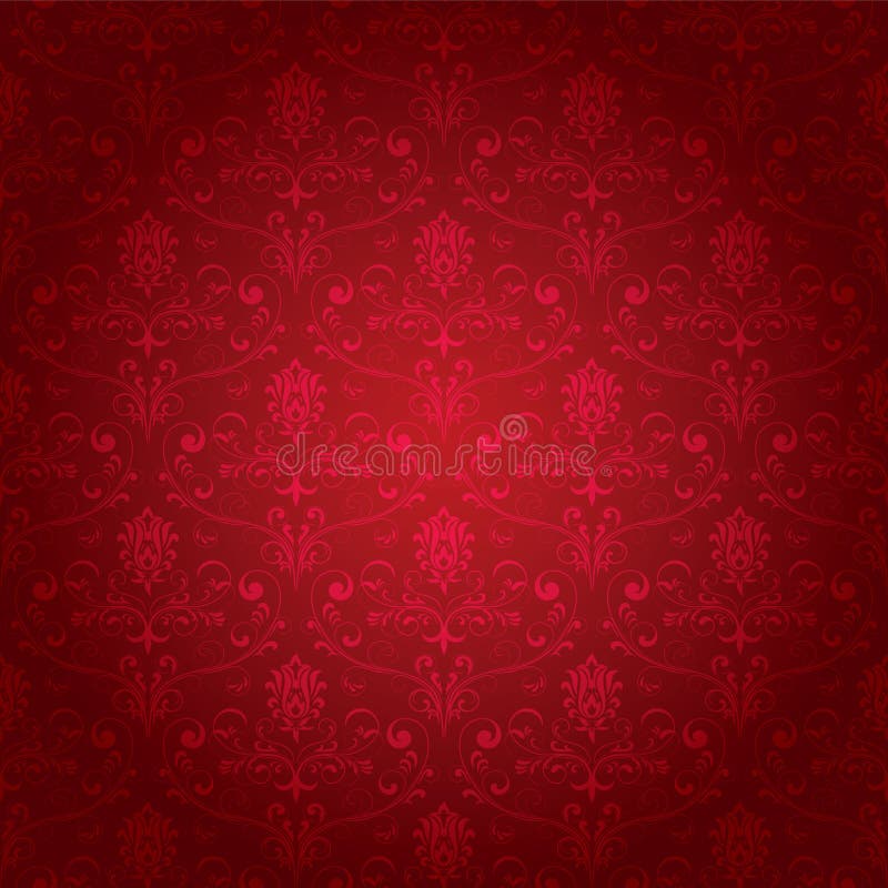 Modelo adornado inconsútil rojo stock de ilustración Modelo adornado inconsútil rojo stock de ilustración