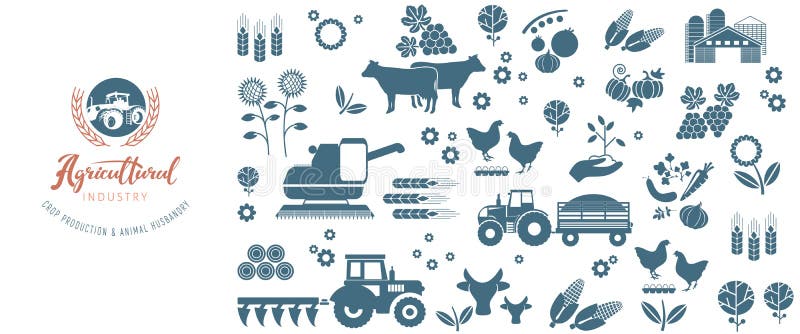 Modelo Agroindustrial Com Antecedentes Agrícolas Ilustração do Vetor -  Ilustração de grama, pastar: 219739962