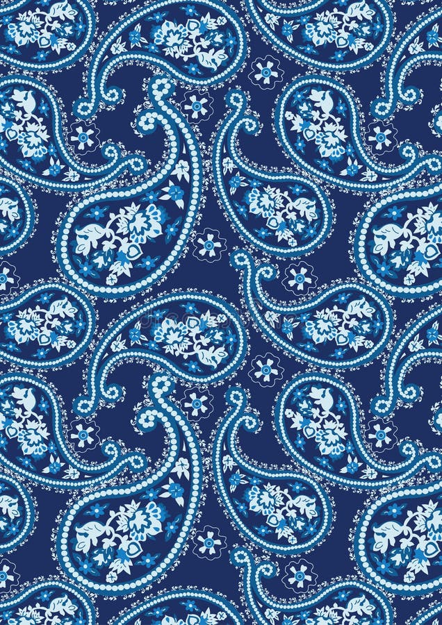 Modelo azul de Paisley libre illustration Modelo azul de Paisley libre illustration