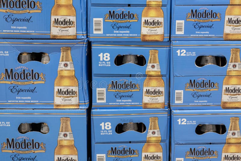 Modelo Beer Display. Modelo Beer is Brewed in Mexico for AB InBev