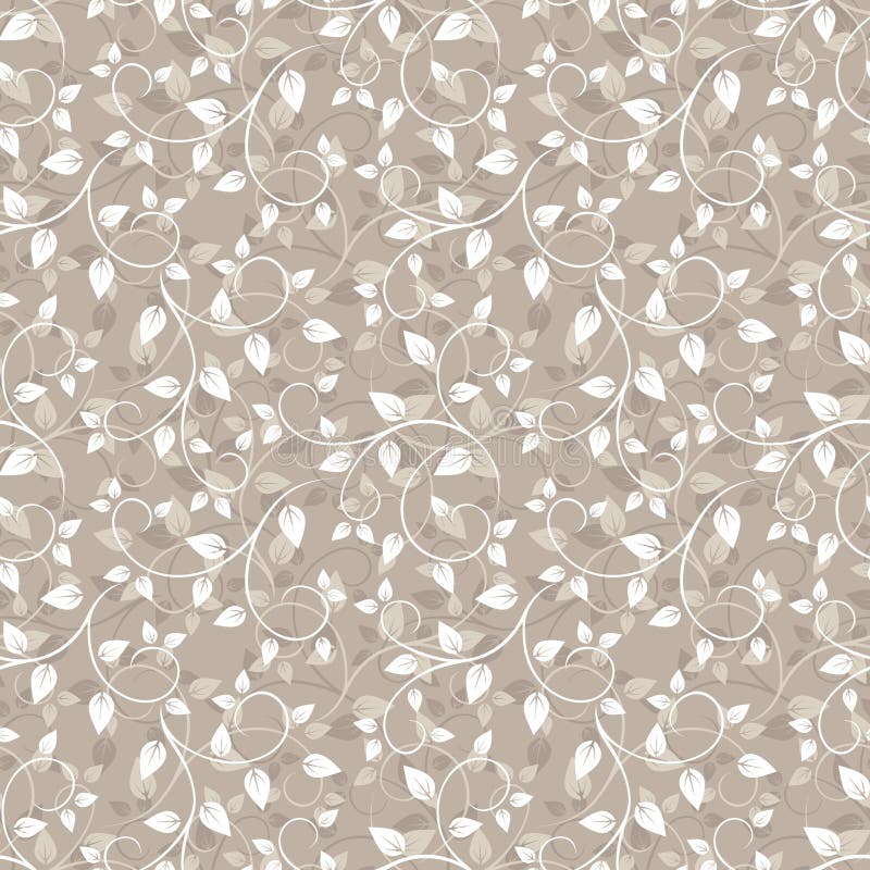 Modelo beige inconsútil con las hojas. stock de ilustración Modelo beige inconsútil con las hojas. stock de ilustración