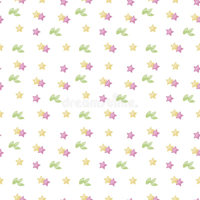 Modelo blanco del fondo del vector de las hojas de las hojas de los asteriscos aisladas en inconsútil de color claro lindo del fo stock de ilustración Modelo blanco del fondo del vector de las hojas de las hojas de los asteriscos aisladas en inconsútil de color claro lindo del fo stock de ilustración
