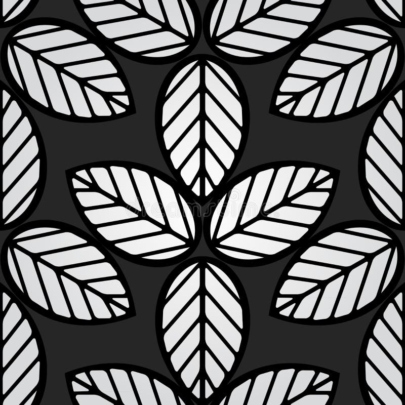 Modelo blanco y negro inconsútil de las hojas libre illustration Modelo blanco y negro inconsútil de las hojas libre illustration