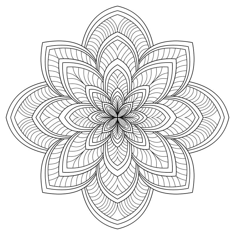 Modelo circular en la forma de mandala para la alheña, Mehndi, tatuaje, decoración Ornamento decorativo en estilo oriental étnico ilustración del vector Modelo circular en la forma de mandala para la alheña, Mehndi, tatuaje, decoración Ornamento decorativo en estilo oriental étnico ilustración del vector
