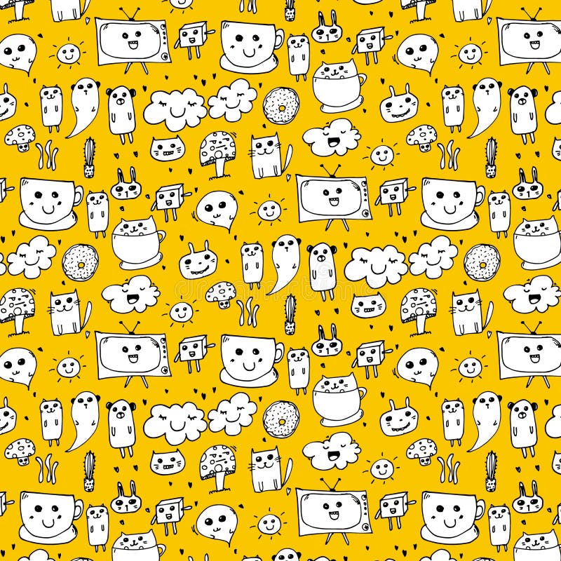 Modelo con el fondo precioso dibujado mano del garabato Garabato divertido stock de ilustración Modelo con el fondo precioso dibujado mano del garabato Garabato divertido stock de ilustración