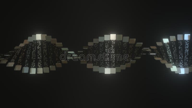 Modelo conceptual da molécula do ADN feito do metal rendi?? o 3d ilustração do vetor