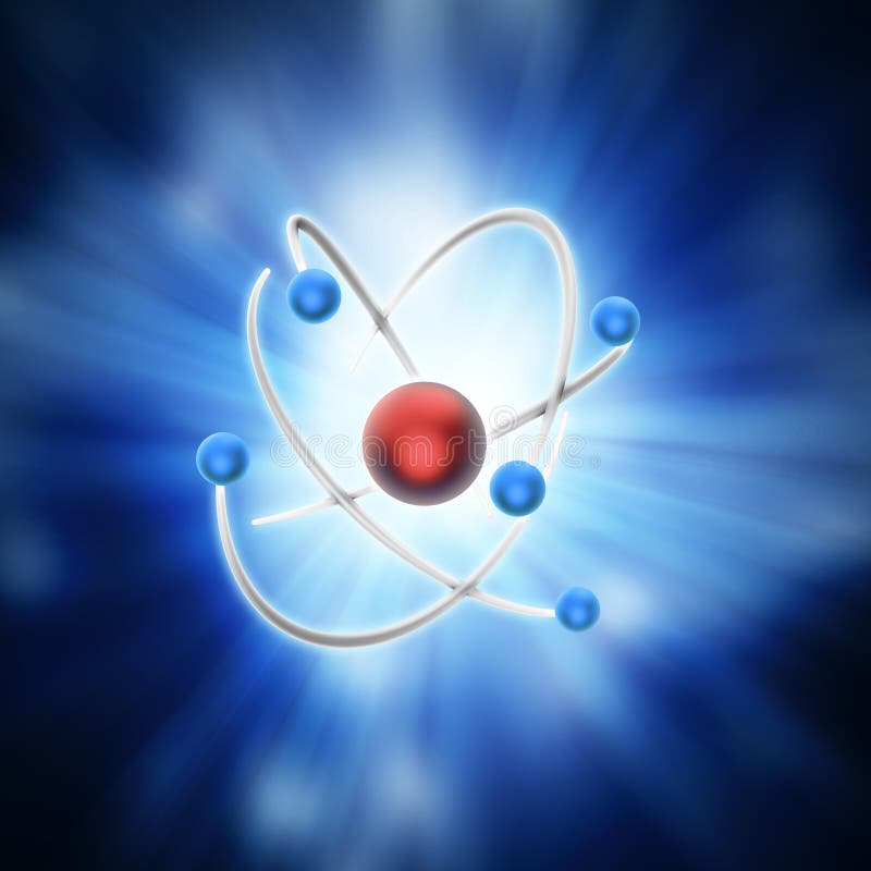 A conceptual atom model with nucleus and electrons. A conceptual atom model with nucleus and electrons