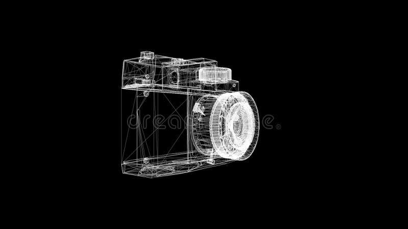 modelo 3D de la cámara en fondo negro animación la imagen de la radiografía 3D de la cámara se recoge de partículas y gira encend libre illustration modelo 3D de la cámara en fondo negro animación la imagen de la radiografía 3D de la cámara se recoge de partículas y gira encend libre illustration