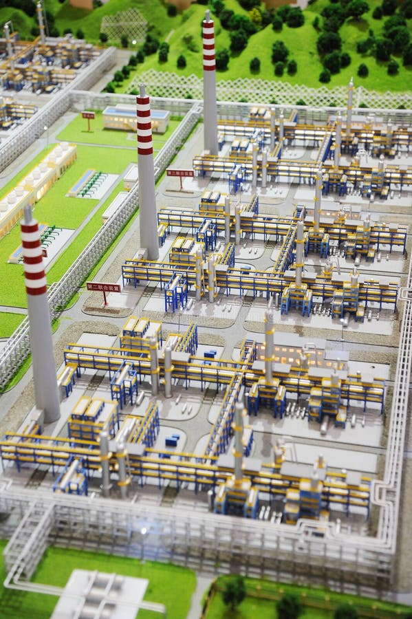 Modelo da fábrica de tratamento do gás natural do grupo de Sinopec imagens de stock Modelo da fábrica de tratamento do gás natural do grupo de Sinopec imagens de stock