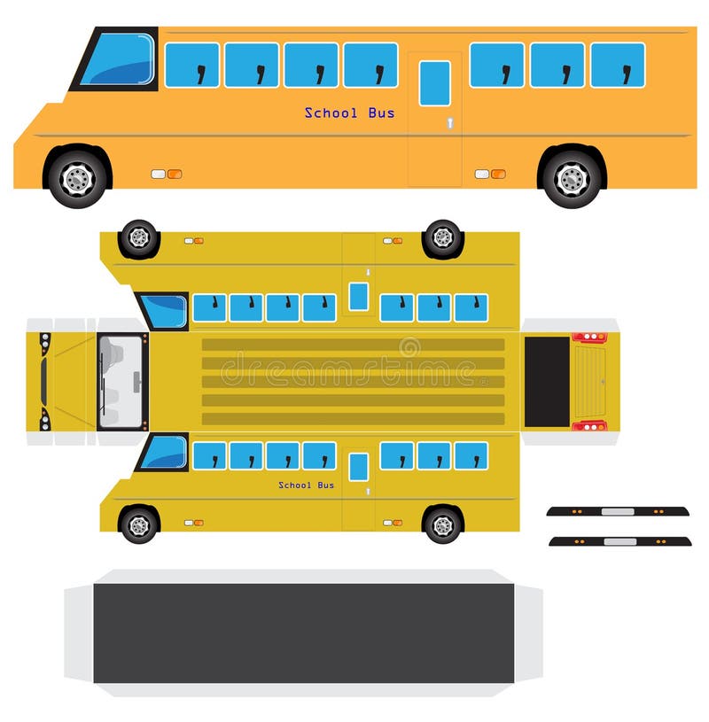 Jogo educativo para crianças cortado e colado com ônibus de transporte de  desenho animado
