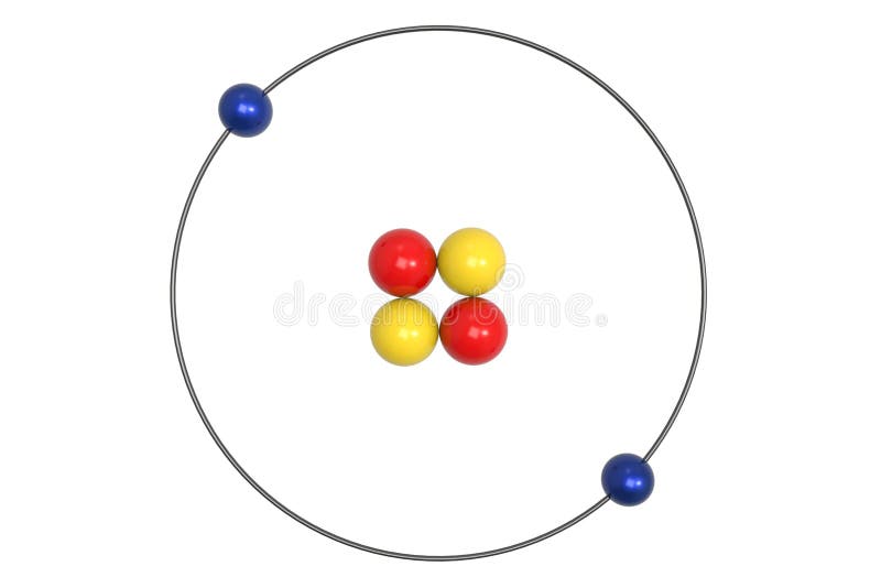 Modelo De Bohr Del átomo Del Berilio Con El Protón El