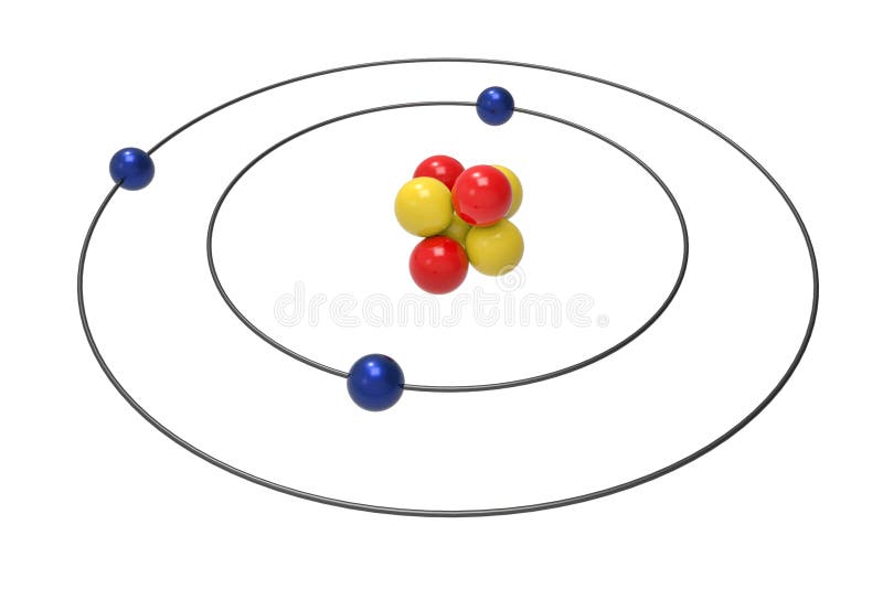 Modelo De Bohr Del átomo De Oxígeno Con El Protón, El Neutrón Y El Electrón  Stock de ilustración - Ilustración de bohr, molecular: 111148512