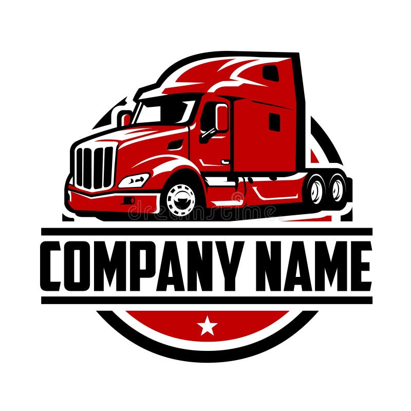 Modelo de conjunto de logotipos pronto para uso na empresa de caminhoneiros