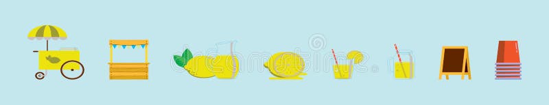 Modelo de desenho do ícone de desenho do desenho do suporte de limonada com vários modelos. ilustração vetorial isolada em fundo a