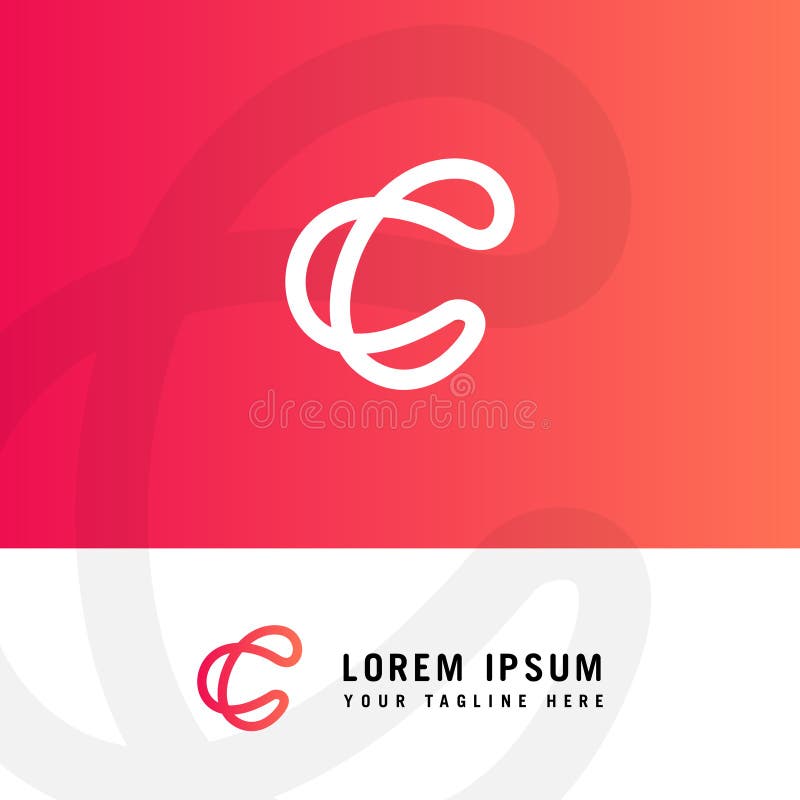 Modelo de design do logotipo da linha inicial c infinity moderna ilustração royalty free