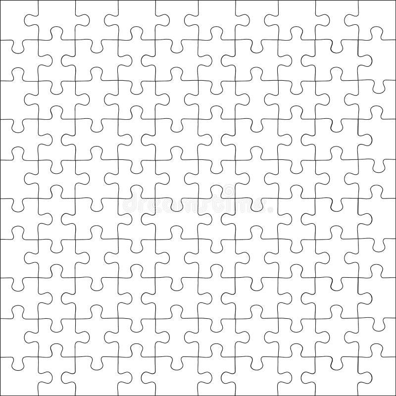 Peças de quebra-cabeças. grade de quebra-cabeça. jogo de pensar em mosaico  com formas 6x9. fundo simples com 54 detalhes separados