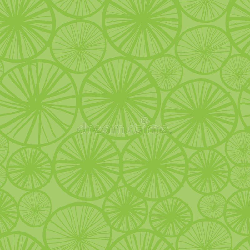 70s green seamless background pattern with stylized circles and lines. 70s green seamless background pattern with stylized circles and lines