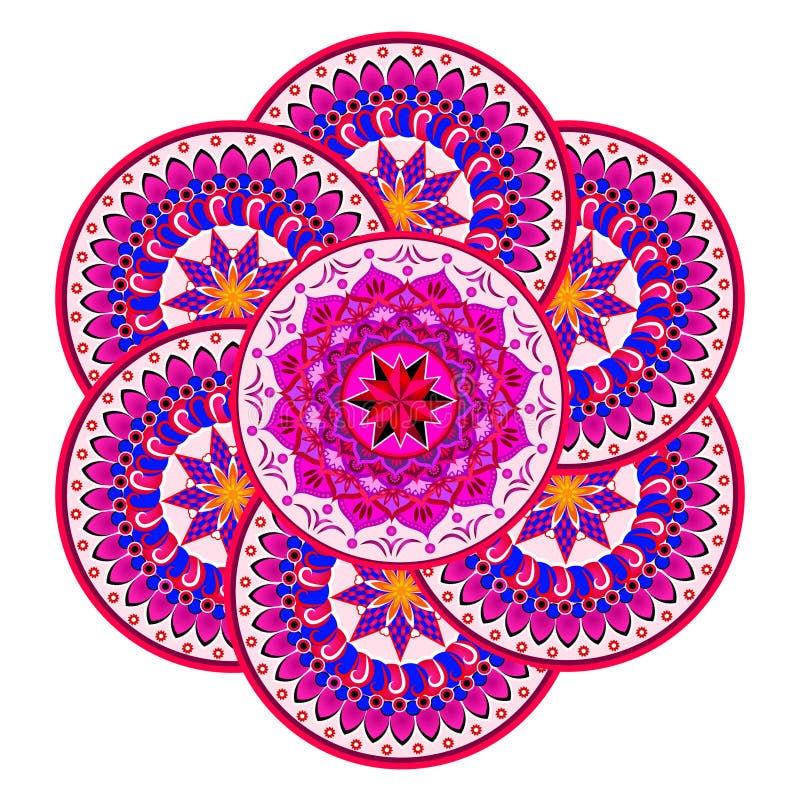 Modelo de la mandala en forma de la flor Ornamento decorativo fondo para el cartel de la meditación stock de ilustración Modelo de la mandala en forma de la flor Ornamento decorativo fondo para el cartel de la meditación stock de ilustración