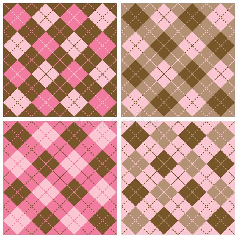 Modelo de la tela escocesa-Argyle en rosa y Brown ilustración del vector Modelo de la tela escocesa-Argyle en rosa y Brown ilustración del vector