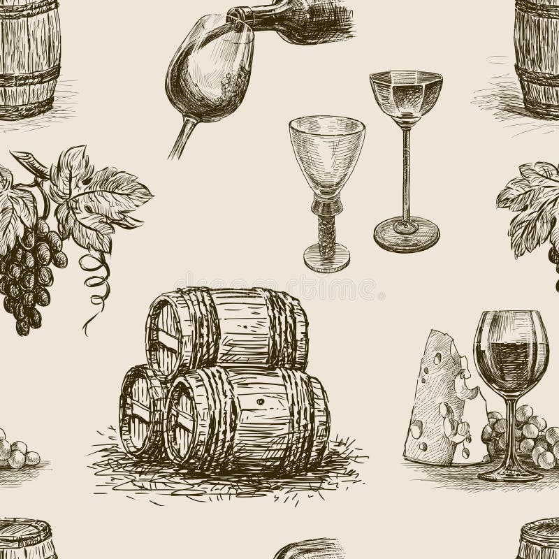 Vector patern of a theme of wine making. Vector patern of a theme of wine making.
