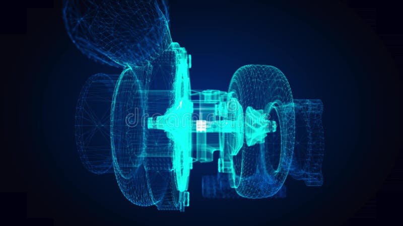 Modelo de linha poligonal abstrata de turbocompressor 3d. turbina em linhas de movimento e ligada à forma. tecnologia digital