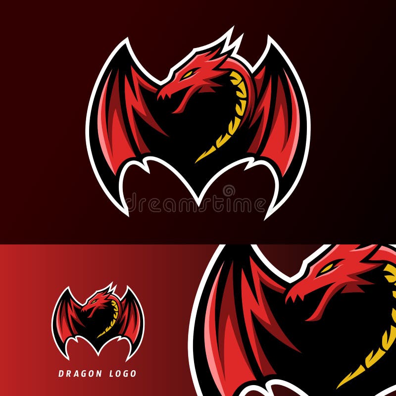 Modelo de design de logotipo de jogo mascote mosca dragão azul