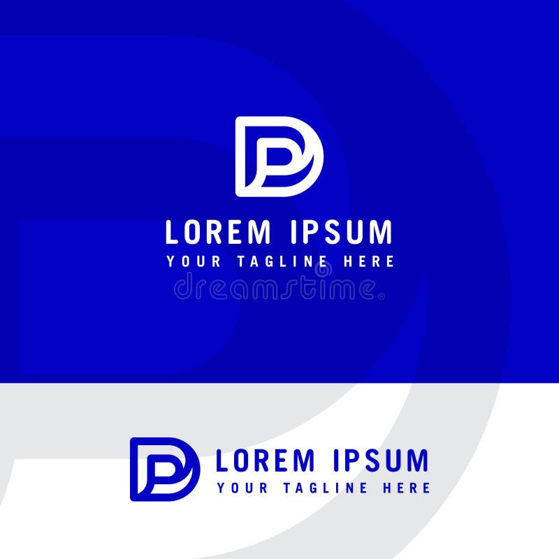 Modelo de logotipo pd dp de logotipo inicial ilustração do vetor