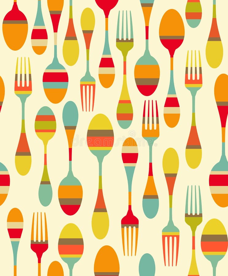 Patrón de utensilios de cocina stock de ilustración