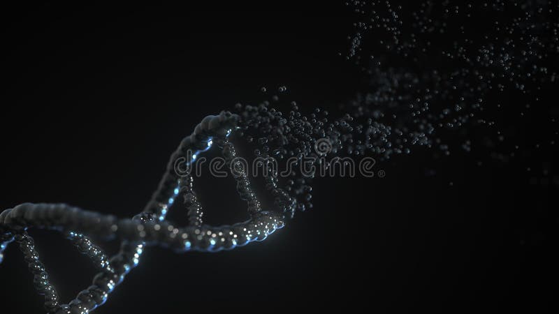 Modelo de molécula de DNA em composição Renderização 3D conceitual ilustração royalty free