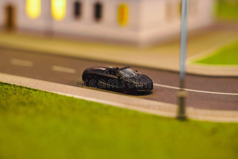 Modelo del coche en la ciudad imagenes de archivo Modelo del coche en la ciudad imagenes de archivo