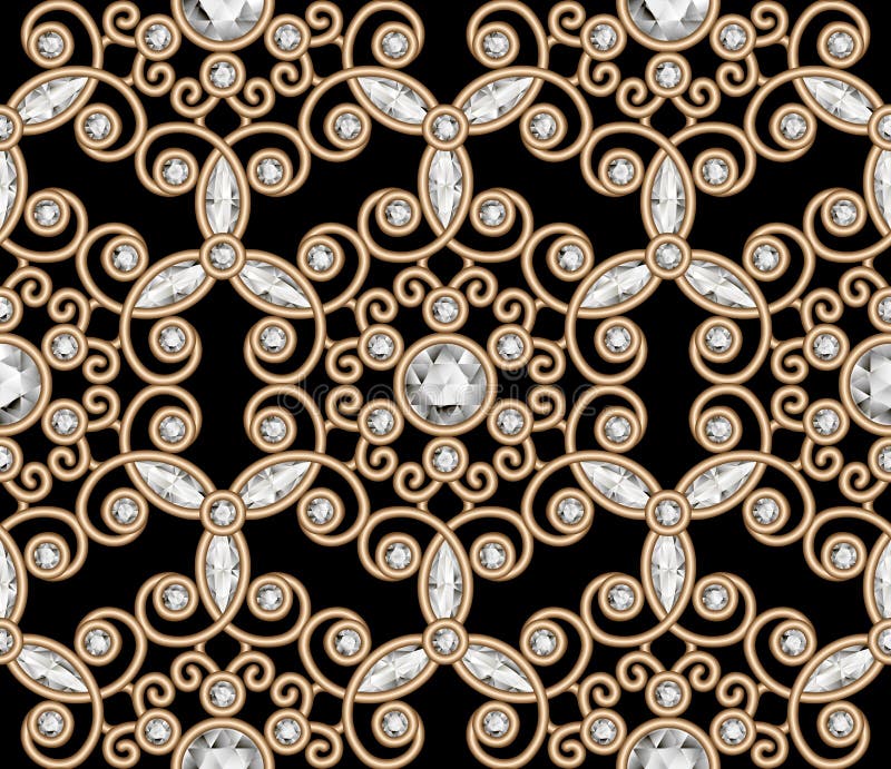 Modelo del diamante de la joyería del oro stock de ilustración Modelo del diamante de la joyería del oro stock de ilustración