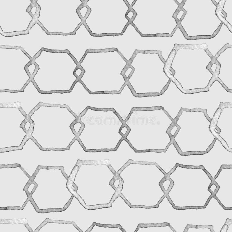 Modelo del hexágono Impresión sin fin inconsútil de la acuarela geométrica stock de ilustración Modelo del hexágono Impresión sin fin inconsútil de la acuarela geométrica stock de ilustración