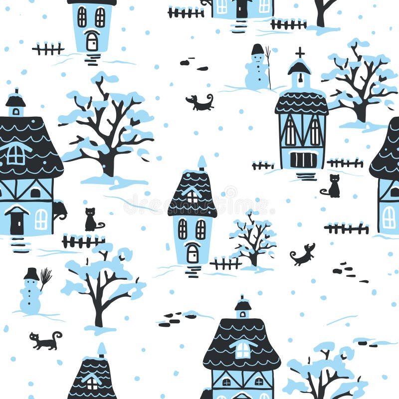 Modelo del pueblo de la Navidad libre illustration