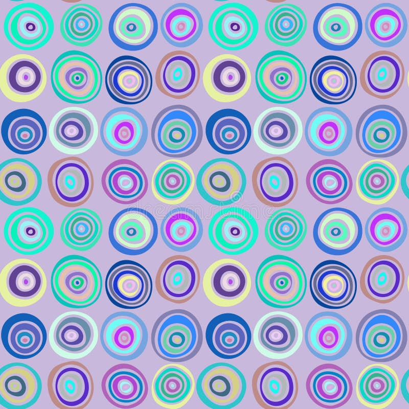 Modelo dibujado mano elegante inconsútil Ejemplo del vector con los círculos concéntricos stock de ilustración